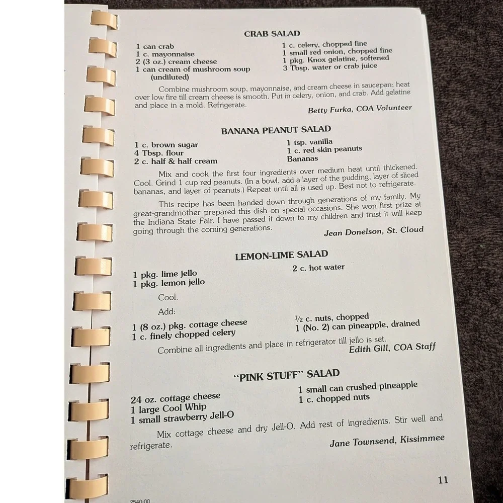 Osceola Council on Aging Favorite Recipes Variety Pack Cookbook Kissimmee FL